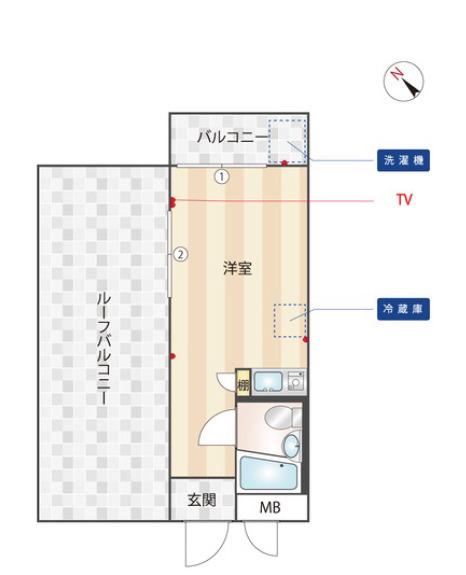 TOP市ヶ谷 1(ワンルーム/4階)の間取り写真