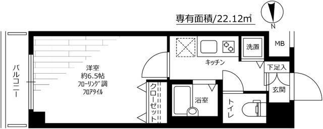 ガラ・シティ芝公園(1K/7階)の間取り写真