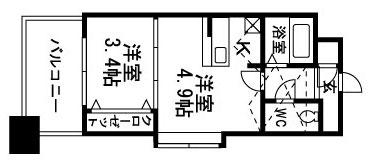 NO62 TOWERS AVANTGARE博多(2K/13階)の間取り写真