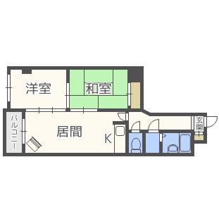 コート琴似(2LDK/1階)の間取り写真