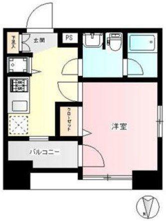 ブライズ東新宿(1K/3階)の間取り写真