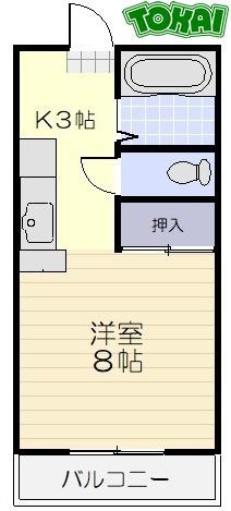 第三コーポみやび(1K/3階)の間取り写真