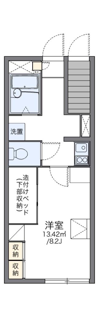 レオパレスレナールいさわ II(1K/1階)の間取り写真