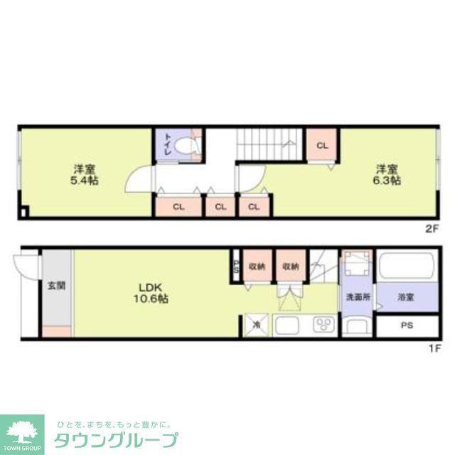 FOREST TERRACE IOGI(2LDK/1階)の間取り写真