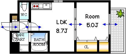 KATAYAMA BLDG 27(1LDK/3階)の間取り写真