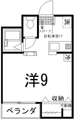 ヴェロクレスト(1K/1階)の間取り写真