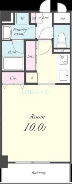 プルミエファヴ―ル(1K/2階)の間取り写真