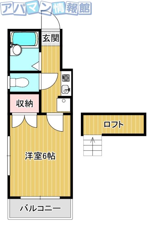 パレスイン坂井東(1K/2階)の間取り写真