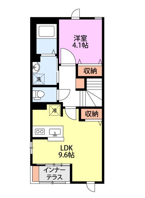 グロワールII(1LDK/2階)の間取り写真