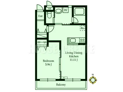 MASTERS MANSION(1LDK/2階)の間取り写真