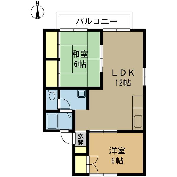 ヴィラ・ファミーユ(2LDK/1階)の間取り写真