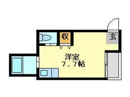 緑風ハイツ(ワンルーム/3階)の間取り写真
