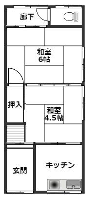 泉南文化(2DK/2階)の間取り写真