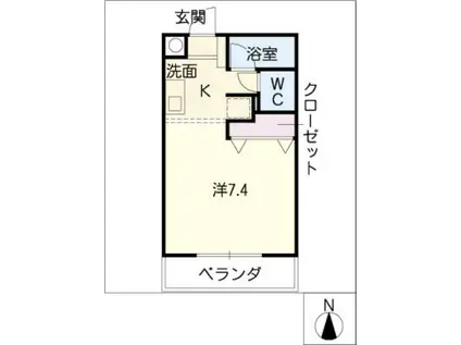 グランドール瑞穂(ワンルーム/1階)の間取り写真