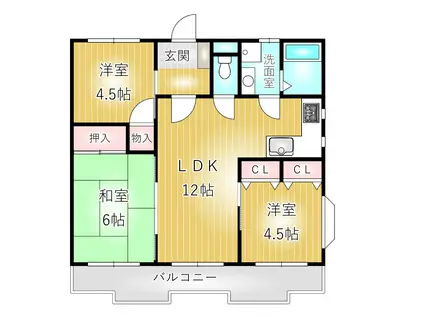 メゾンド・フジ(3LDK/1階)の間取り写真