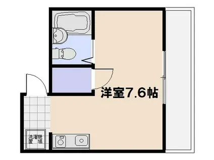 Kマンション(ワンルーム/2階)の間取り写真