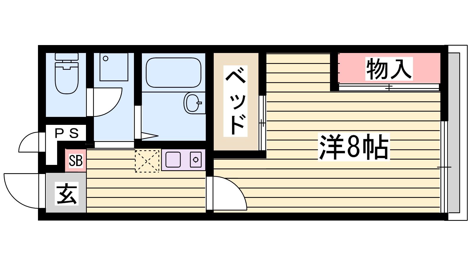 レオパレスさくらA(1K/2階)の間取り写真