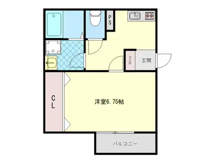 ノアール外大前(1K/3階)の間取り写真