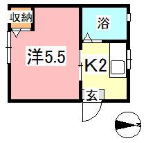 サクラハイツ(1K/2階)の間取り写真
