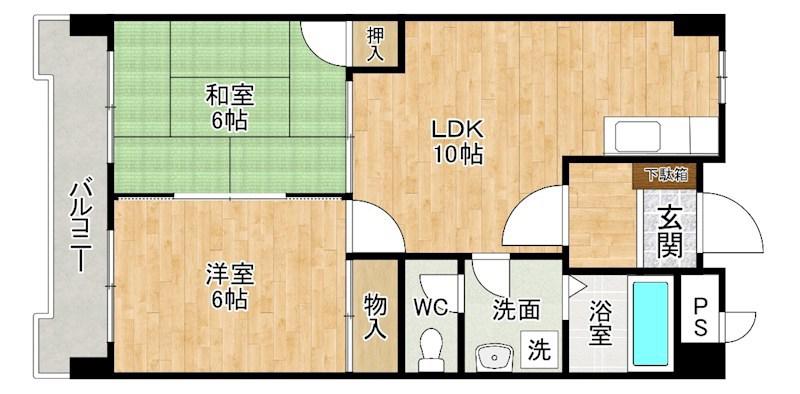 IWKビル(2LDK/3階)の間取り写真