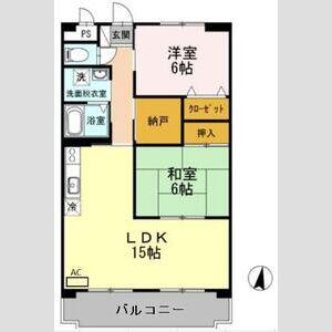 ファインビレッジ(2LDK/3階)の間取り写真