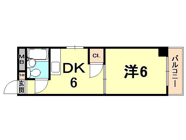 三甲イエム(1DK/3階)の間取り写真