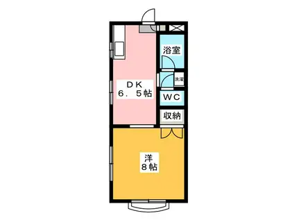 クレール 孝田(1DK/1階)の間取り写真