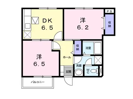 JR紀勢本線 黒江駅 徒歩10分 2階建 築28年(2DK/1階)の間取り写真