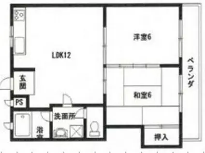 ニュータウン中田(2LDK/3階)の間取り写真