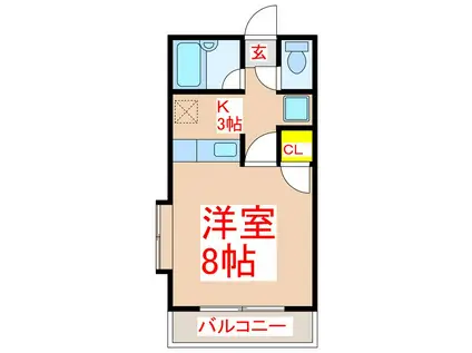 リーベさつま(1K/3階)の間取り写真