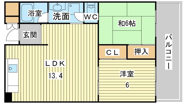 津田ビル(2LDK/2階)の間取り写真