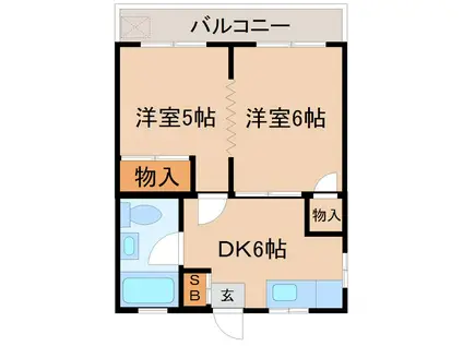 コーポ田中(2DK/1階)の間取り写真
