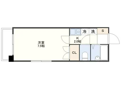 アパルタメントO(1K/3階)の間取り写真