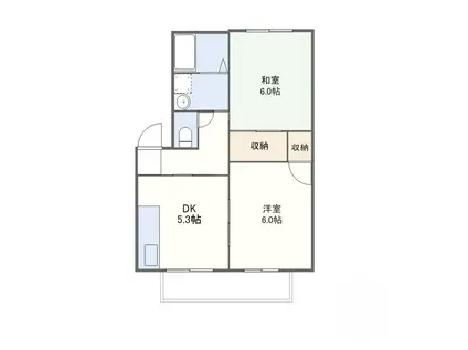 レーベン渋谷(2DK/1階)の間取り写真