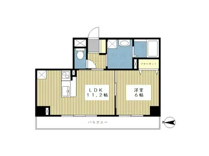 カーネルパーク(1LDK/4階)の間取り写真