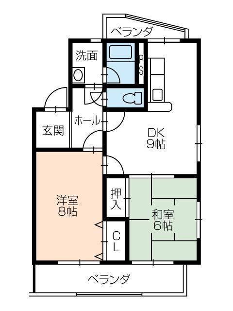 こぐま館(2DK/3階)の間取り写真
