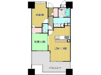 アルカサール・アルバ代継橋(2LDK/7階)の間取り写真