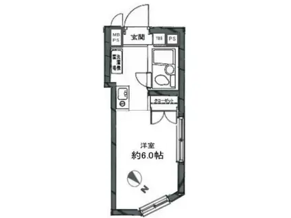 日神パレステージ代田橋(ワンルーム/1階)の間取り写真