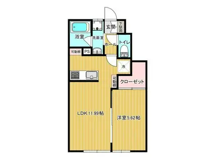 メゾンクレール(1LDK/1階)の間取り写真