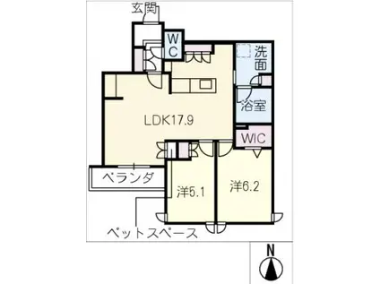 AURALEE(2LDK/3階)の間取り写真