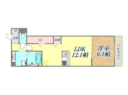ヴェラ ロホ(1LDK/1階)の間取り写真