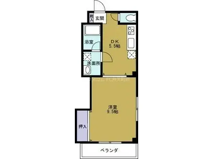 ヴィラ天保山(1DK/1階)の間取り写真