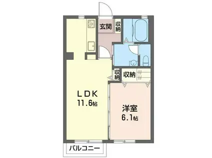 パステック(1LDK/1階)の間取り写真