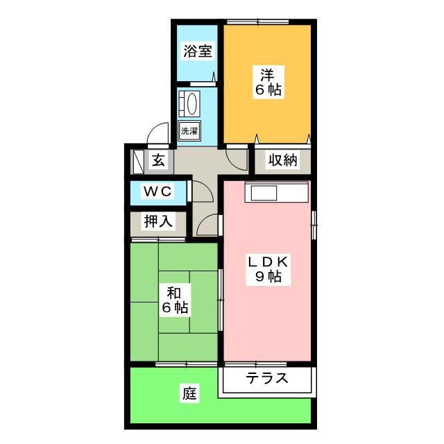 フォレスタ松永A(2LDK/1階)の間取り写真