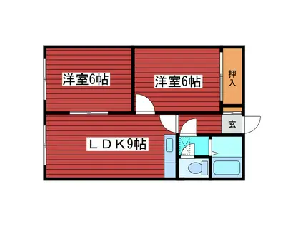 ハーベストV(2LDK/4階)の間取り写真