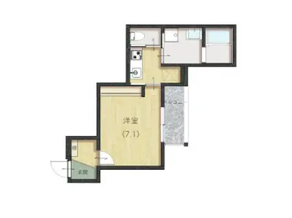 COMFORT三吉南(1K/1階)の間取り写真