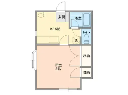 ハイツアルテミス(1K/1階)の間取り写真