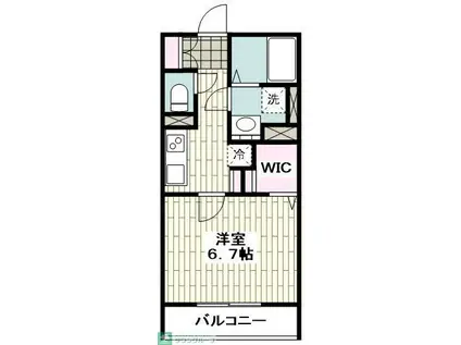 平塚市桃浜町PJ(1K/1階)の間取り写真