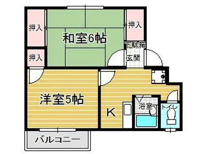 諸口マンション(2K/2階)の間取り写真
