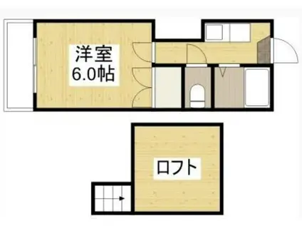 クリスタ松永(1K/2階)の間取り写真